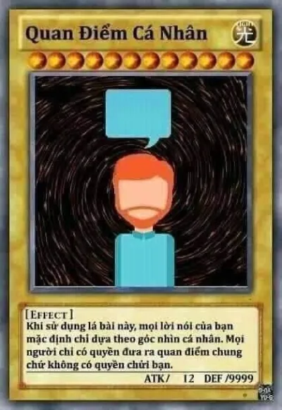 ảnh meme bài Yugioh quan điểm cá nhân