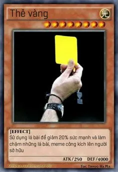ảnh meme bài Yugioh thẻ vàng
