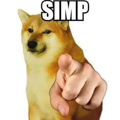 ảnh meme Cheems chó Shiba chỉ tay nói SIMP
