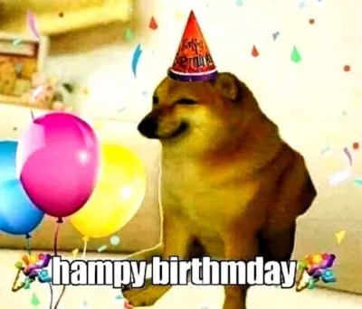 ảnh meme Cheems chó Shiba chúc mừng sinh nhật happy birthday hề hước