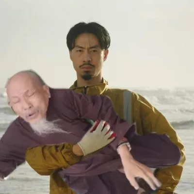 ảnh meme Đen Vâu bế thầy ông nội