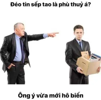 ảnh meme chơi chữ đéo tin sếp tao là phù thuỷ á? ông ý vừa mới hô biến