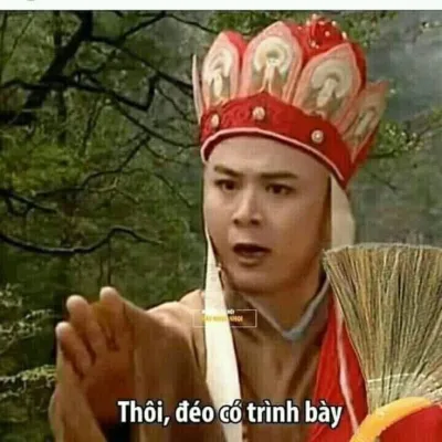 ảnh meme Đường Tăng nói "Thôi, đéo có trình bày"