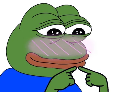 ảnh meme ếch xanh Pepe bẽn lẽn