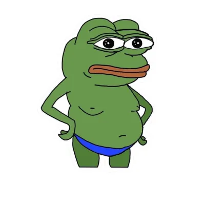 ảnh meme bựa Ếch xanh Pepe cởi trần chống nạnh