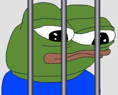 ảnh meme ếch xanh Pepe đi tù bóc lịch