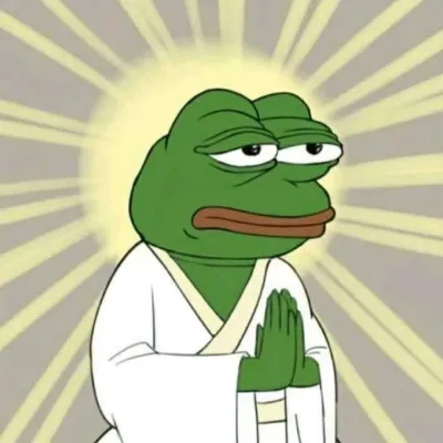 ảnh meme ếch xanh Pepe hoa rơi cửa Phật