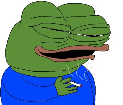 ảnh meme ếch xanh Pepe hút thuốc phê pha