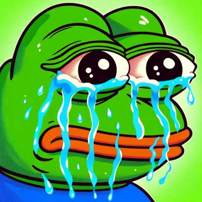 ảnh meme độc quyền memechua Ếch xanh Pepe khóc giàn dụa nước mắt