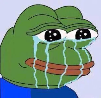 ảnh meme ếch xanh Pepe khóc giàn giụa