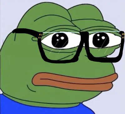 ảnh meme ếch xanh Pepe kính cận