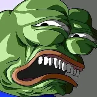 ảnh meme bựa ếch xanh Pepe vẻ mặt kinh hãi tột độ