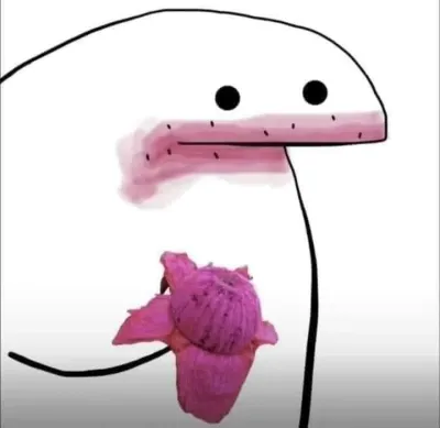 ảnh meme bựa Flork ăn thanh long mồm đỏ choét