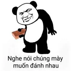 Ảnh meme gấu trúc tàu khựa cầm gạch nghe nói chúng mày muốn đánh nhau