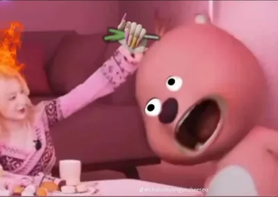 ảnh meme hài bựa Loppy bị giật tóc