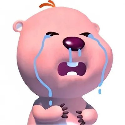 Ảnh meme Loppy khóc nước mắt chảy dài trên má