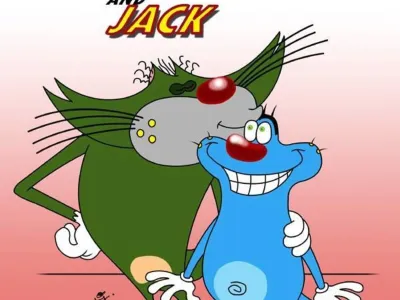 ảnh meme mèo Jack hôn mèo Oggy