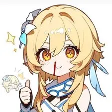 ảnh meme Genshin Impact nhà lữ hành Lumine chảy máu mũi like