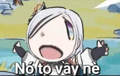 ảnh meme Genshin Impact Shenhe dang tay nó to vầy nè hài hước