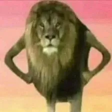 ảnh meme bựa Sư tử đứng 2 chân chống nạnh vẻ mặt bất lực